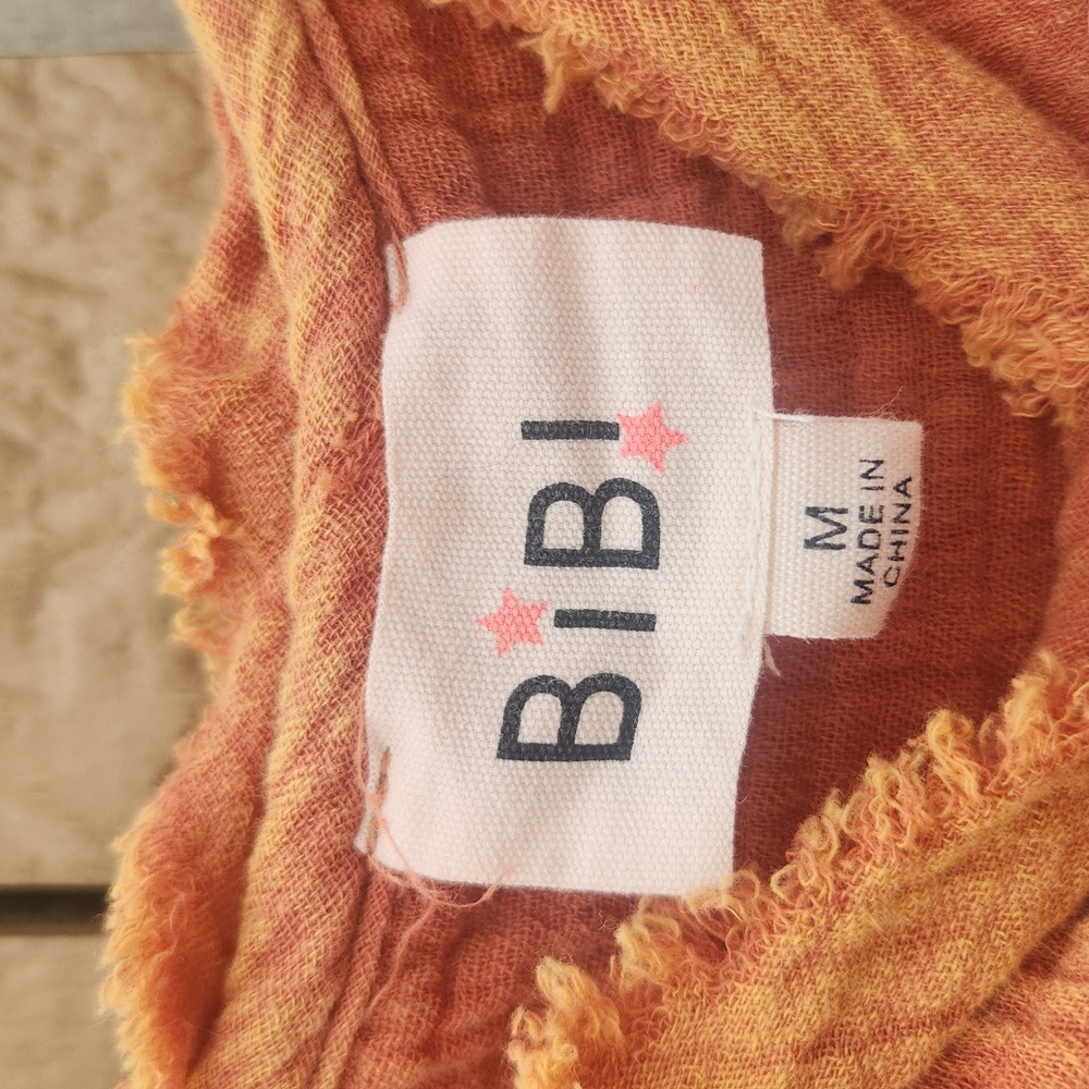 Bibi Anthropologie Boho Charm Peplum Festival Country Eyelet Medium Peach Core - Picture 4 of 5